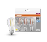 OSRAM Lamps LED, Culot: E27, Blanc froid, 4000 K, 75W de remplacement pour 75 W Incandescent bulb, clair, LED BASE CLASSIC A, Paquet de 3