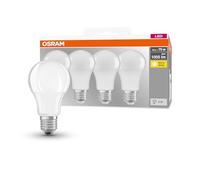 OSRAM LED AmouleE27 Classique A, non dimmable, blanc chaud, remplace une ampoule traditionnelle de 75 watts, mat, pack de 4