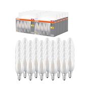OSRAM LED BASE B40, pack avantage de 40 lampes, remplace les ampoules 40W classiques, 4W, blanc chaud (2700K), verre mat, non dimmable, forme de bougie, E14