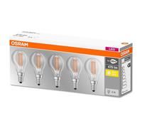 Osram Ampoule LED Base Classic P E14 4 W 2700 K Blanc chaud Remplace 40 W Lot de 5