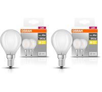 Osram LED BASE CLASSIC P/Lampe LED, de forme sphérique: E14, 4 W, 220…240 V, 40 W remplacement, Warm White, 2700 K, 2pack (Lot de 2)