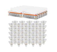 Osram LED BASE MR16, pack avantage de 50 lampes basse tension, remplace les ampoules réflecteurs 35W classiques, blanc chaud (2700K), 3.8W, GU5.3, verre mat, non dimmable
