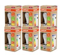 Osram LED Superstar Classic A 40 en forme d'ampouclassique en verre dépoli, 2,2 W, 470 lm,E27, 2700 K pour lumière blanc chaud diamètre 60 mm, lot de 6