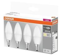 OSRAM LED flamme dépolie avec radiateur 5.7W=40W E14 chaud - Lot de 4
