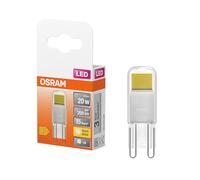 Osram LED PIN en verre transparent, de 1,8 W pour 200 lm, lumière blanc chaud de 2700 K, multicolore, culot de mise à niveau G9, CRI 80 diamètre 15 mm, lot de 6