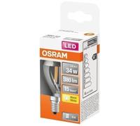 OSRAM - LED sphér. clair filament argentée 4W E14 350lm 2700K chaud