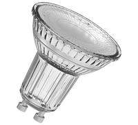OSRAM LED Base LED lamp with GU10 base, 4.3 W, 350 lm, cool white light at 4,000 K, 50-mm diameter, EEC F, clear lead-free glass, shock and vibration resistant, ideal for spotlighting