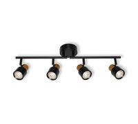 Osram LED Spot Sectoral plafonnier 4x GU10, rail de tête, Noir/Or, Aluminium/Acier, câble textile, anneau doré