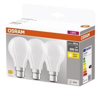 OSRAM LED standard dépolie 7 W B22 blanc chaud x 3