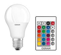 Osram LED Star+ Classic A RGBW Lampe En Forme D'Ampoule Avec Base E27, Intensité Réglable Et Contrôle Des Couleurs Par Télécommande, Remplace 60 Watts, Blanc Chaud - 2700 Kelvin, 1 Paquet