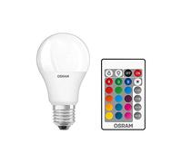 Osram LED Star+ Classic A RGBW Lampe En Forme D'Ampoule Avec Base E27, Intensité Réglable Et Contrôle Des Couleurs Par Télécommande, Remplace 60 Watts, Blanc Chaud - 2700 Kelvin, Lot De 2
