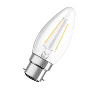 OSRAM LED Star Classic B25, ampoule LED à filament clair en forme de bougie, culot B22d, blanc chaud (2700K), en remplacement des ampoules classiques 25W, 1-pack
