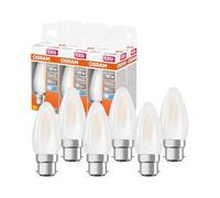 Osram LED Star Classic B40 LED lampe pour la base B22D, forme de bougie, GL FR, 470 lumens, blanc froid (4000K), remplacement des ampoules de 40W conventionnelles, non dimmables, 6 pack