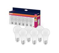 Osram LED Star VALUE A60, pack avantage de 6 lampes, remplace les ampoules 60W classiques, blanc chaud (2700K), 8W, E27, verre mat, non dimmable