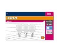 OSRAM LED Star Value Classic P40 ampoule LED pour douille E14, forme mini-sphère, FR, 470 lumens, blanc froid (4000K), remplacement des ampoules à conventionnelles de 40W, non-dégradable Paquet de 3.