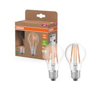 Osram LED Superstar Classic A 100 en forme d'ampouclassique, corps en verre transparent, 7,2 W, 1521 lm,E27, lumière blanc chaud de 2700 K diamètre 60 mm, lot de 2