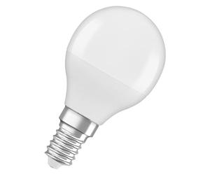 Osram LED Superstar Classic en forme de mini bouavec trois scènes lumineuses : Relax, Active, Sleep. En plastique dépoli, 4,9 W,E14, 2700-4000 K, contrôlabvia un interrupteur mural.