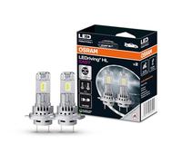 OSRAM LEDriving HL EASY ≜ H7/H18, lampe LED pour feux de route et de croisement, blanc froid 6500 K, aucun accessoire nécessaire, utilisation tout-terrain uniquement - pas de ECE, 2 lampes