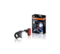 Osram LEDsBIKE Compact 50 Set, kit d'éclairage vélo Rechargeable (Avant et arrière), homologué StVZO, Compatible avec Les Supports Garmin, Trois Niveaux de luminosité, 50 lux