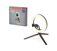 OSRAM LINEAR ampoule à anneau LED mobile pour bureau en noir, plastique (PC), protection IP20, pour réunions en ligne