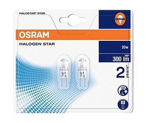 Osram Lot de 10 lampes halogènes Star Halostar 2 ans 20 W G4 2 pièces