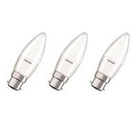 OSRAM Lot de 3 Ampoules LED B22 flamme dépolie 5,7 W équivalent a 40 W blanc chaud blanc G