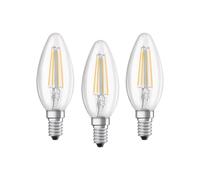 Osram - Lot de 3 Ampoules LED Filament Flamme - Culot E14 - 4 W Equivalent 40 W - Blanc Froid 4000K