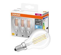 Osram - Lot de 3 Ampoules LED Filament Sphérique - Culot E14-4 W Equivalent 40 W - Blanc Froid 4000K