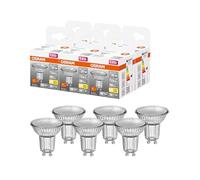 OSRAM Lot de 6 x réflecteurs Spots LED, Culot GU10, Blanc chaud, 2700 K, 2,60 W équivalent 35 W, LED STAR PAR16
