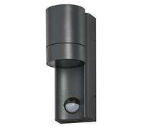 Osram Luminaire extérieur ENDURA CLASSIC ISIDOR W S, applique murale, GU10, gris foncé, aluminium, installation facile, éclairage indirect, IP65, capteur de lumière du jour, détecteur de mouvement