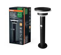 Osram Luminaire extérieur solaire ENDURA Style, boîtier en acier inoxydable, noir, IP44, avec capteur de mouvement et de lumière du jour, alimentée par l'énergie solaire, adaptée aux entrées et