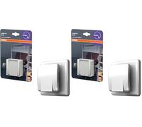 Osram LUNETTA Slim veilleuse blanche 3000K LED 3 lm 0,3 W avec capteur jour/nuit, IP20, émission de lumière indirecte, installation sur prise (Lot de 2)
