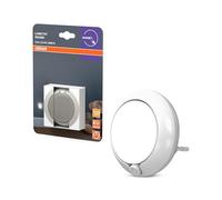 OSRAM LUNETTA Veilleuse ronde blanche avec capteur ; Technologie LED ; Flux lumineux de 3 lm ; Blanc chaud 3 000 K ; interrupteur marche/arrêt ; Installation sur prise