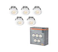 Osram Mini Spot LED encastrable 6W Blanc IP44, lot de 5 spots de plafond 42mm 480lm, salle de bain cuisine blanc chaud 3000K