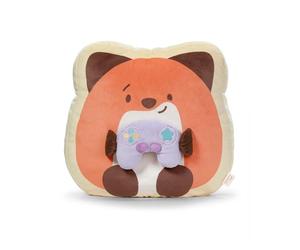 OSRAM NICI mymochi 62394 Renard Geeks en peluche, avec console de jeu, 35 x 33 x 12 cm, marron, compagnon stylé à câliner ou comme accessoire, pour enfants et adultes
