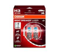 Osram Ampoule halogène PK22s H3 64151NL-2HB Night Breaker Laser 55 W 12 V – set de 2 pièces