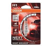 OSRAM NIGHT BREAKER LASER H1, +150% de lumière en plus, ampoule de phare halogène, 64150NL-01B, 12V, blister (1 lampe)