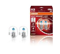 OSRAM NIGHT BREAKER LASER H3, +150% de lumière en plus, ampoule de phare halogène, 64151NL-HCB, 12V, double boîtier (2 lampes)