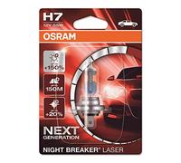 OSRAM NIGHT BREAKER LASER H7, +150% de lumière en plus, ampoule de phare halogène, 64210NL-01B, 12V, blister (1 lampe)