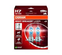 OSRAM NIGHT BREAKER LASER H7, 150% de luminosité en plus, lampe phare halogène, 64210NL-2HB, 12V, Boîte pliante suspendue (2 lampes), white