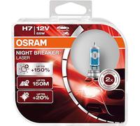OSRAM NIGHT BREAKER LASER H7, entrée de lumière à 150 %, lampe frontale halogène, 64210NL-HCB, 12 V, boîtier double (2 lampes)