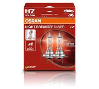 Osram Lampes à phare halogènes H7 Night Breaker SILVER 64210NBS-2HB 12V 55W 2x