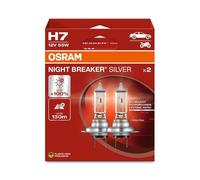 2x OSRAM H7 Night Breaker SILVER 12V 55W Lampes à phare halogènes 64210NBS-2HB