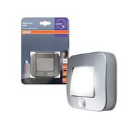 OSRAM NIGHTLUX Hall Veilleuse Argent IP54 Capteur de Mouvement Fonctionne sur Piles Lumière Blanc Froid 4000K Idéale pour les Couloirs et les Entrées