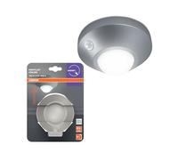 OSRAM NIGHTLUX,veilleuse argent, avec capteur de mouvement et de lumière, fonctionne sur batterie, IP20, 105 lm, 4000K, facile à installer et boîtier robuste.