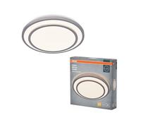 Osram ORBIS BERLIN Plafonnier LED 390 mm, argenté, 24 W, 2700 lm, couleur blanc chaud, répartition de la lumière très homogène, longue durée de vie, module LED fixe, rond, classe de protection IP20
