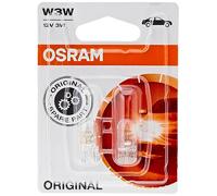 OSRAM Original 12V W3W lampes halogènes auxiliaires 2821-02B en double blister, orange