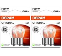 Osram ORIGINAL LINE 12V, P21W, lampe de signalisation, base en métal, double blister, (2 lampes), white (Lot de 2)
