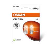 Osram Ampoule de signalisation Original Line W5W 12V 5W base en verre - Pack de 2 blanc