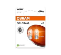 Osram Ampoule de signalisation Original Line W5W 12V 5W base en verre - Pack de 2 blanc